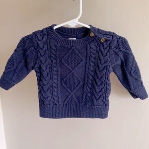 Baby GAP navy cable knit sweater size 3-6 months